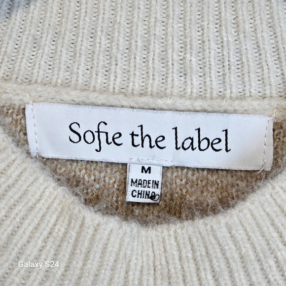 Sofie the Label Floral Print Crewneck Sweater Light Blue Taupe Size M - Picture 5 of 6